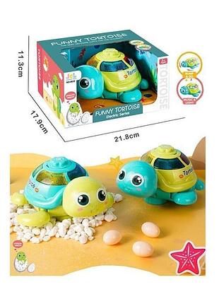 0622 черепаха 2 кольори, світло, звук, у коробці