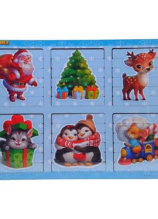 Пазлы-палочки двусторонние "новогодние" (псд229)