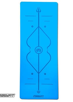 Коврик для йоги профессиональный easyfit pro каучук 5 мм голубой