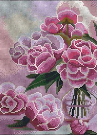 Алмазна мозаїка без підрамника "рожеві півонії" zav3040-44, 30х40 см