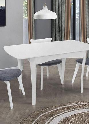 Стіл обідній челсі (1080+320)*730, білий