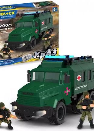 Конструктор "iblock" армія,краз, медична служба, 200 деталей, pl-921-446