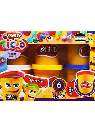 Детское тесто для лепки "master do" 8124dt, 6 баночек