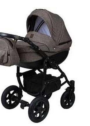 Коляска 2в1 donatan польша ткань/кожа распродажа модели коричневая ткань