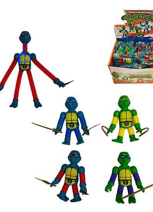1612 lp герої черепашки ніндзя, зброя, регульовані кінцівки, підсвітка, 4 різновиди, 36 штук у коробці