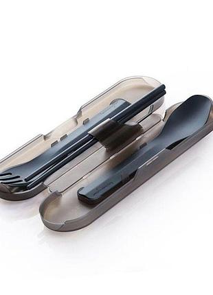 Набор приборов для еды humangear gobites quattro серый