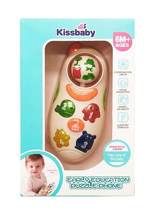 Музыкальный развивающий телефон bambi 9907 со светом и звуком оранжевый