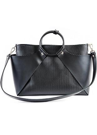 Сумка big натуральна шкіра чорний 6764-11