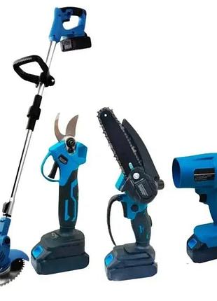 Набор 4в1 domotec аккумуляторных инструментов для сада