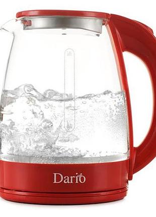 Электрочайник dario dr1802 red, 1.8л
