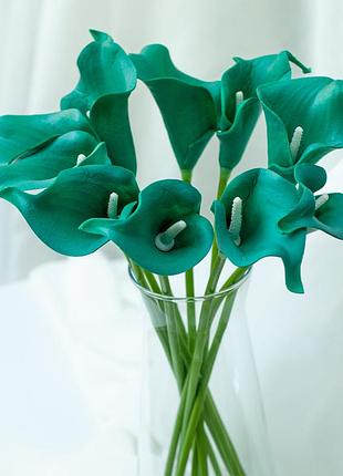 Калла на ножке искусственная в-21 см упаковка 10 шт. цвет: зеленый