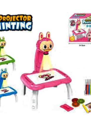 313 дитячий проєктор для малювання лабубу, на батарейках, фломастери, диски для проєктора, гумка