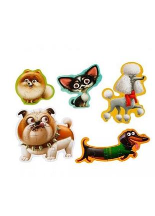 Пазли puzzlika 5в1 собачка, в тубусі 14248