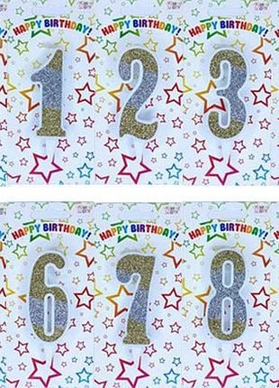 Свеча цифры день рождение золото/серебро