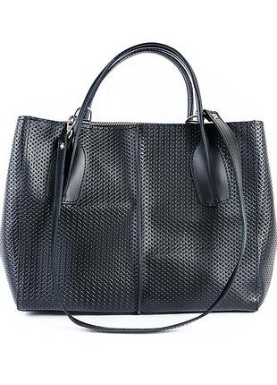 Сумка big натуральна шкіра чорний 6759-11