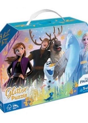 Пазли trefl 70 елементів глітерні. друзі назавжди. дісней: крижане серце 53018
