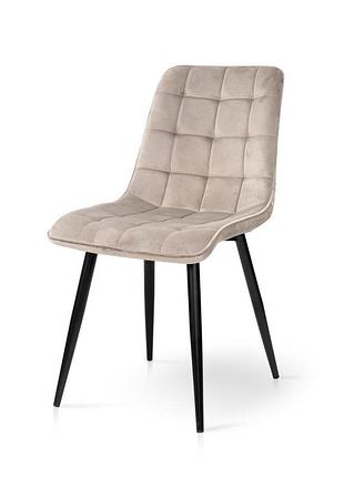 Стілець віллі чорний/велюр бежевий
