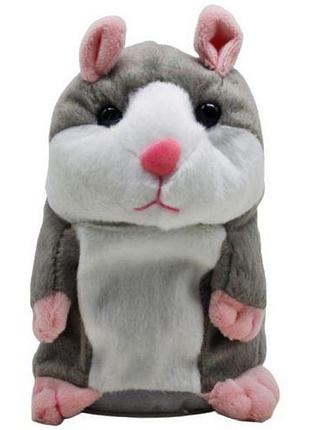 Уценка. интерактивный хомяк-повторюшка, серый повторяет через раз