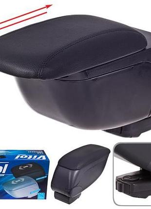 Подлокотник hj48014/g3 черный для автомобилей регулируемый с отсеком для хранения вещей ve-33