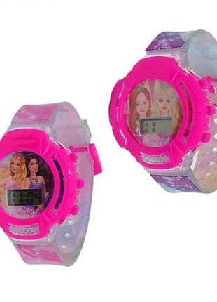 Детские наручные электронные часы "принцессы", подсветка, мелодия