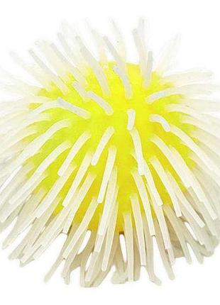 Мячик-антистресс с ворсинками, 10 см (желтый)