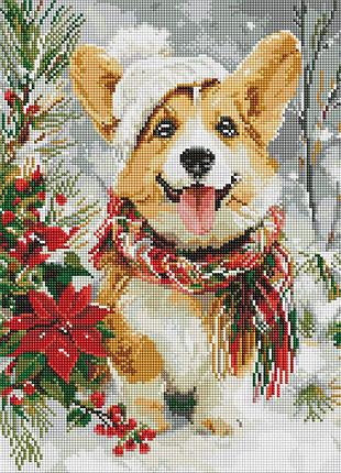 Алмазна мозаїка "щасливий песик" ©art_selena_ua amo20014, 40х50 см