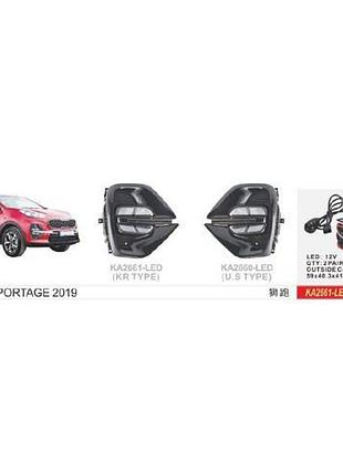 Фары дополнительного света kia sportage 2019 kr type ka-2661-led для улучшения видимости на дороге dm-11
