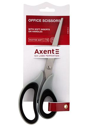 6102-01-а ножиці axent duoton soft, 21 см, сіро-чорн.