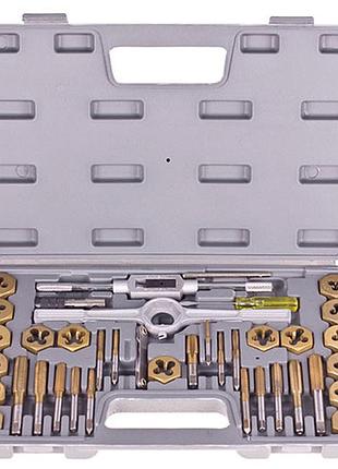 Набір мітчиків та плашок alloid 40 предметів для ремонту різьблення універсальний інструмент для нарізув ve-33