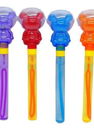 Мыльные пузыри с погремушкой "мишка-космонавт", со светом (микс)