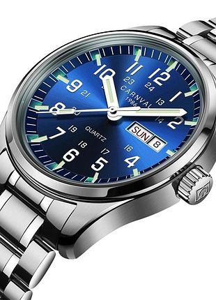 Мужские часы carnival millenium кварцевый японский стальной корпус сапфировое стекло синий 40 мм 3 атм dm-11