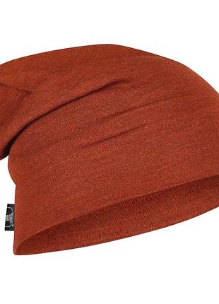Шапка buff wool heavyweight slouchy hat solid светло-коричневый