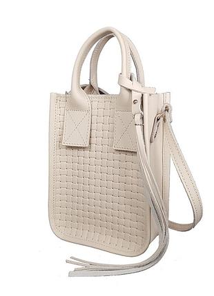 Сумка mini натуральна шкіра крем 8381-11