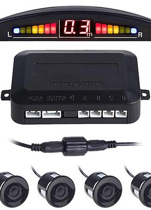 Парктроник pulso lp-10140 led для автомобилей 4 датчика 22 мм черный с индикацией и звуковым предупрежде ve-33