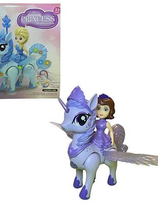 618 hj/s единорог 24см, ходит, двигает крыльями,музыка,свет в коробке