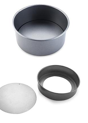 Форма для запікання металічна "круг" 16х16х4см зі знімним дном mh-4437-16