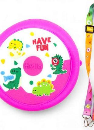 Гаманець-монетниця "динозаврик", малиновий