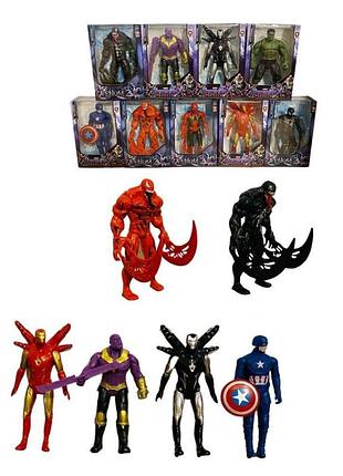98611 супергерої, 9 видів, лазер, рухомі деталі, 12 штук у блоці