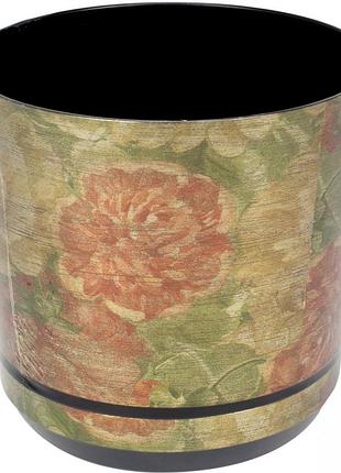 Горщик квітковий пластиковий d160мм-30,v-2,5л золоті квіти