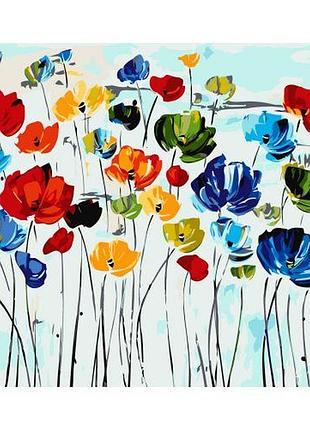Картина по номерам "цветы на белом фоне" 40х50 см