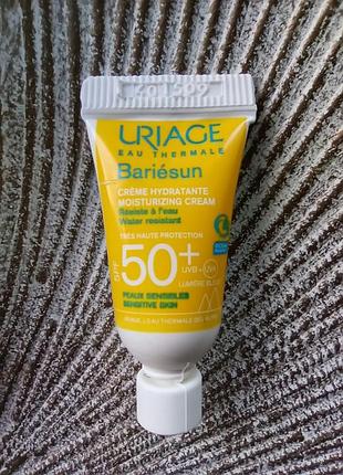 ⛱️uriage bariesun moisturuzing cream unscented spf50+ сонцезахисний зволожувальний крем для обличчя з вітаміном с пробник