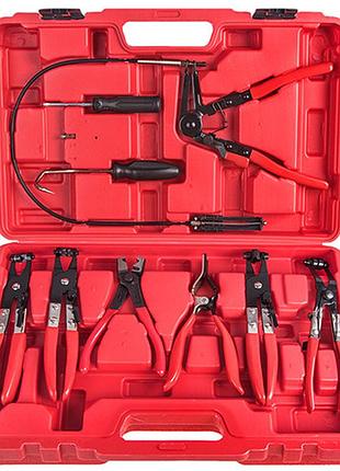 Набор клещей для снятия хомутов alloid нк-4013 для авто ремонта с 9 предметами и кейсом dm-11