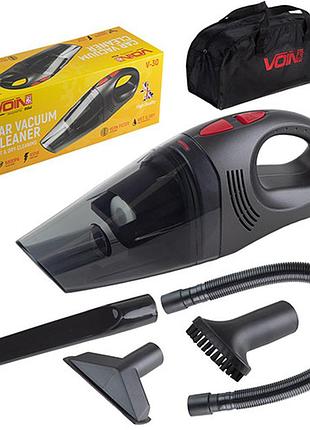 Пылесос voin v-30 100w автомобильный для влажной и сухой уборки с сумкой и hepa фильтром dm-11