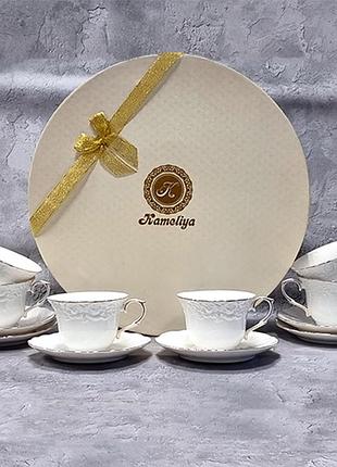 Набір чайний керамічний 12 предметів "біла ніч" 1707/s&t