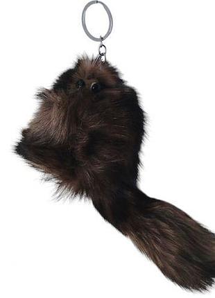 Мягкий меховой брелок "бурундук" (рябой)