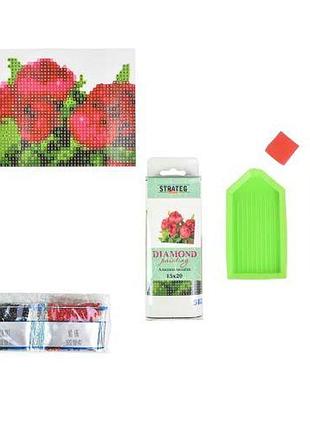 Алмазна мозаїка "червоні півонії", без підрамника, 10х15 см