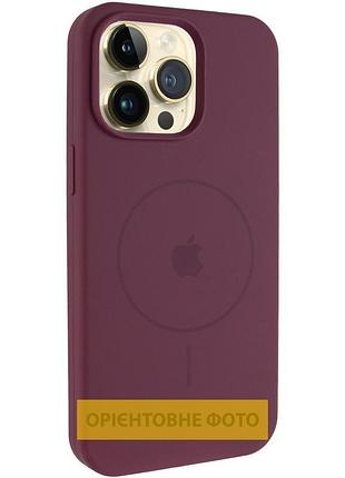 Чехол silicone case full protective (aa) v2 with magsafe для apple iphone 17 pro max (6.9") белый / white бордовий / plum