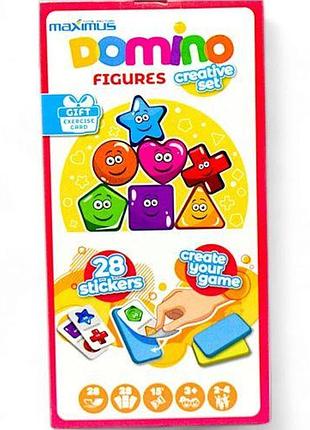 Развивающая игра "домино. геометрические фигуры (+ комплект наклейок для фишек)