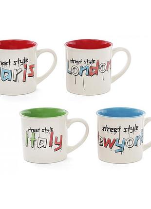 Чашка керамічна 320мл "міста" 4 види 295-101/bonadi