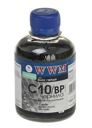 Чернила wwm для canon pg440/510/512/pgi520 пигментные черные 200 мл снпч светостойкие ve-33